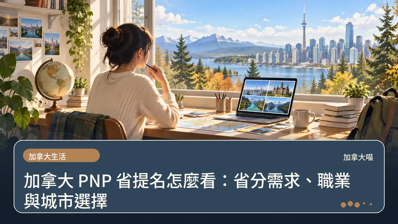 加拿大 PNP 省提名怎麼看：省分需求、職業與城市選擇主題插畫